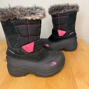 North Face Toddler Snow Boots Size 11 Winter insulated toddler boots Black Pink